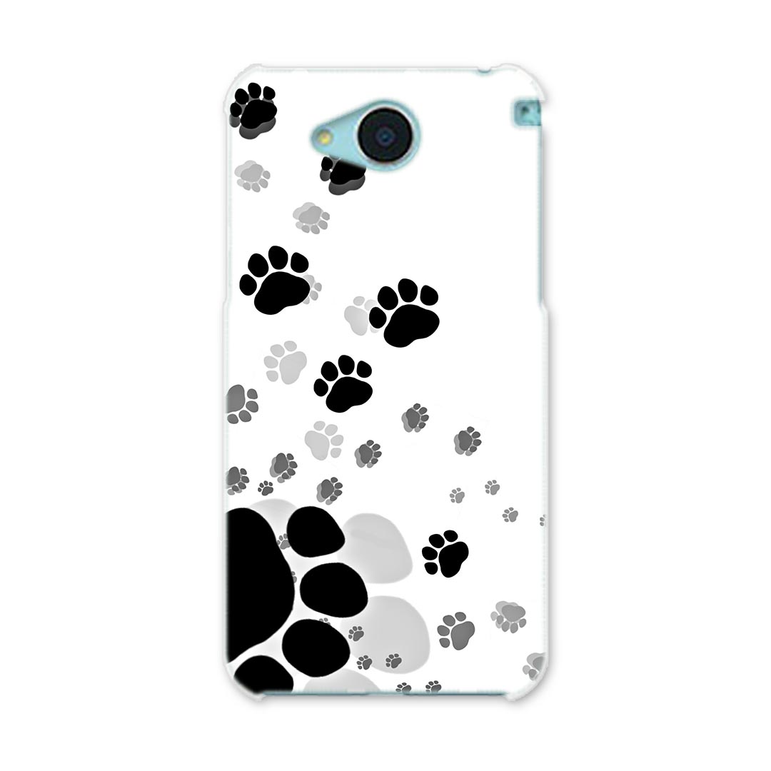 乐天商城 - SHV35 AQUOS U アクオス ユー shv35 au エーユー カバー スマホケース スマホカバー PC ハードケース 動物　足跡　白　黒 010216