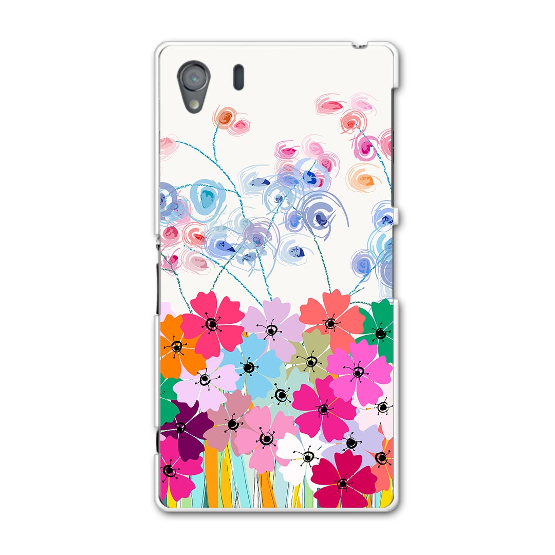 Mobile Phone Cases - SO-01F XPERIA Z1 エクスペリア z1 so01f docomo ドコモ カバー ケース スマホケース スマホカバー PC ハードケース 花　フラワー　カラフル　ピンク フラワー 008040