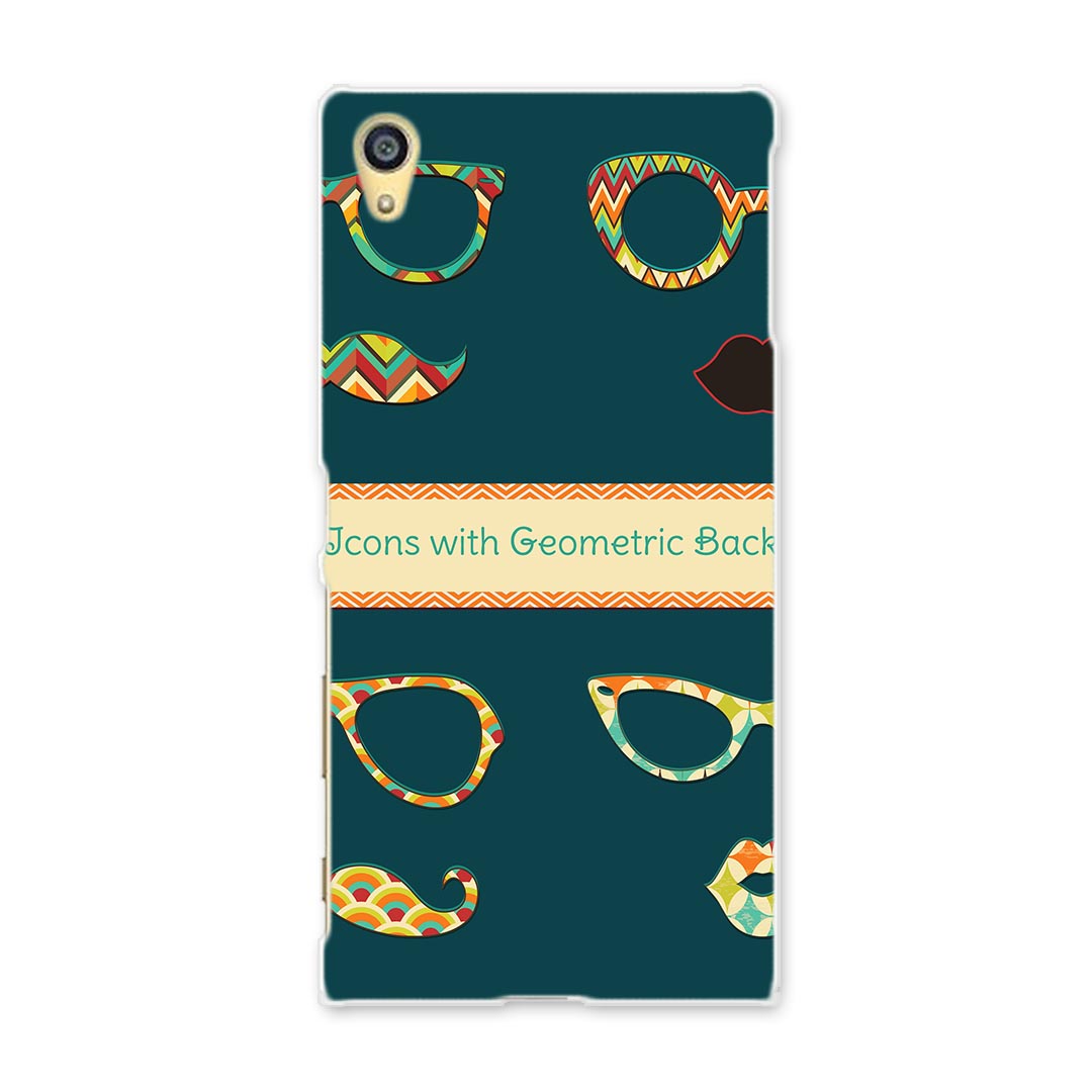 スマホ カバー あり ケース スマホケース スマホカバー TPU ソフトケース docomo au softbank 007385 眼鏡　カラフル　髭　模様