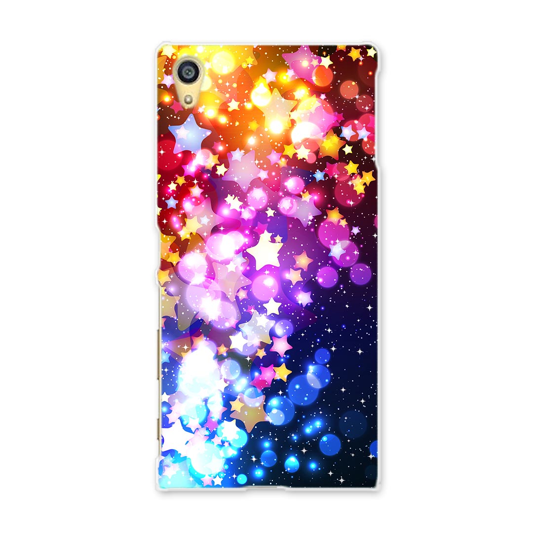 501SO Xperia Z5 エクスペリア softbank ソフトバンク スマホ カバー スマホケース ハード pc ケース ハードケース 星　スター　カラフル　レインボー クール 007846