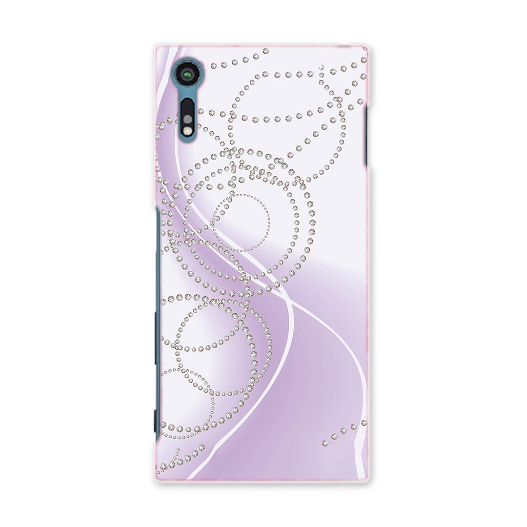 SOV35 Xperia XZs エクスペリア XZs au エーユー スマホ カバー ケース スマホケース スマホカバー TPU ソフトケース 紫 パール ダイヤ クール 000112