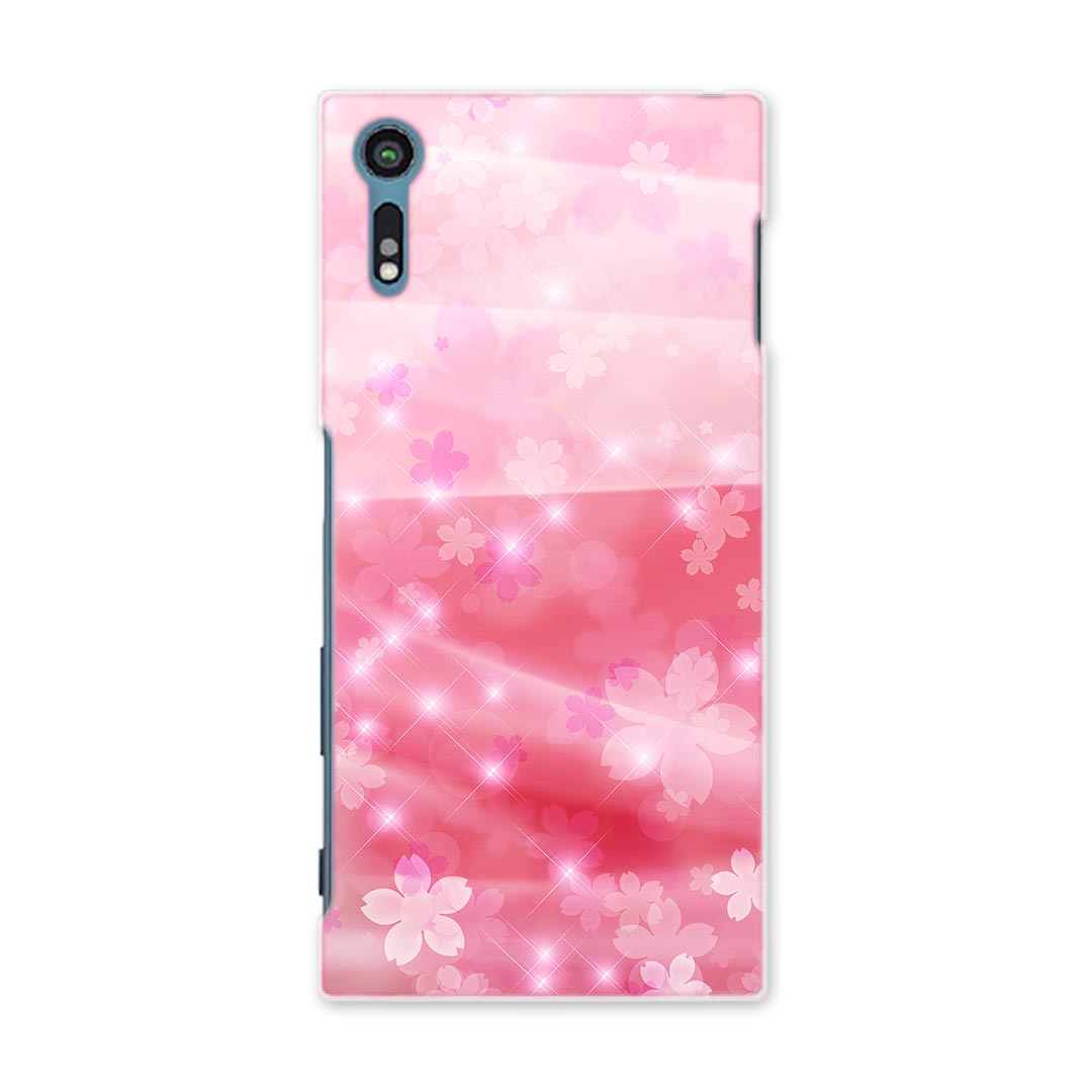 Rakuten - SOV34 Xperia XZ エクスペリア XZ au エーユー スマホ カバー スマホケース ハード pc ケース ハードケース 桜 光 フラワー 000817