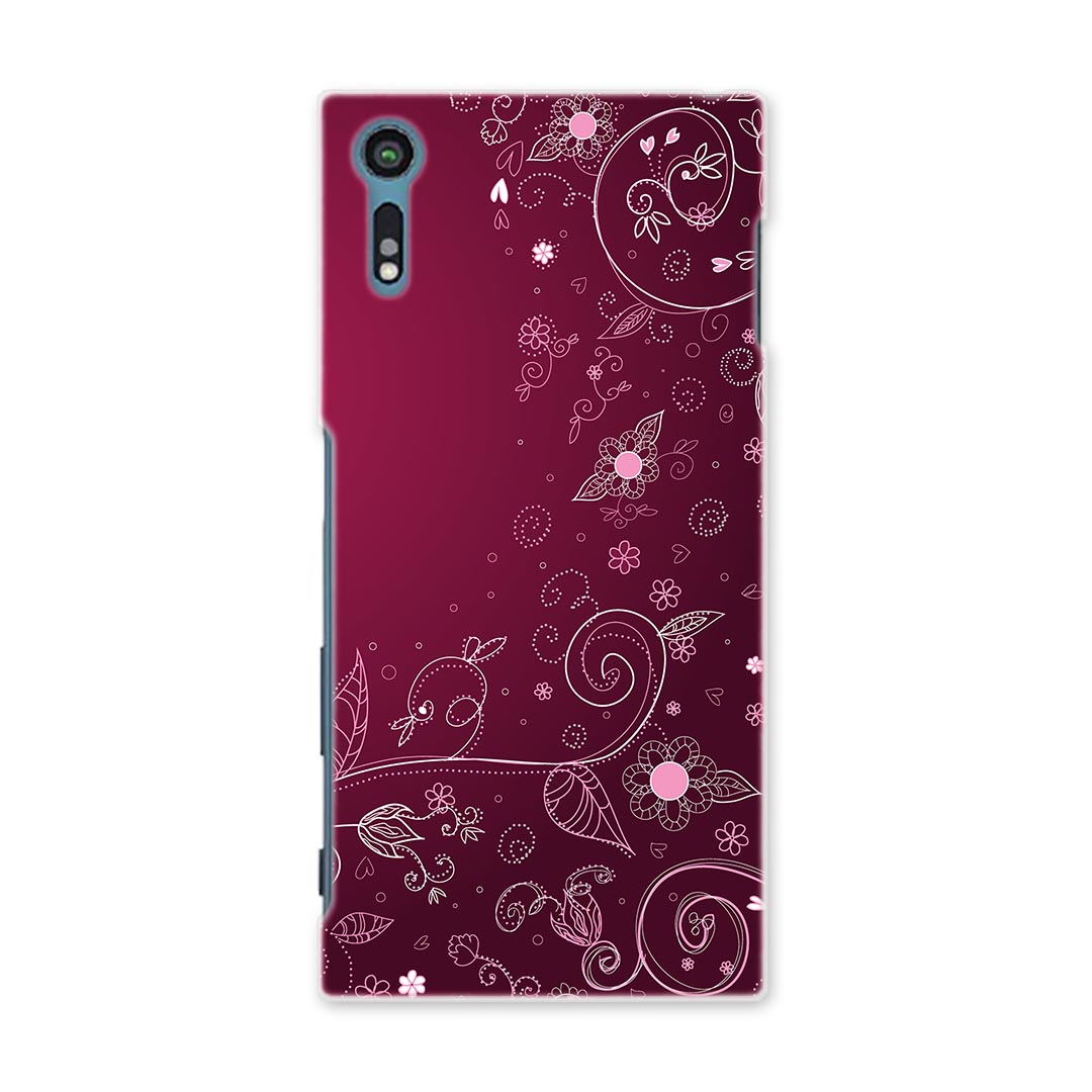 SOV35 Xperia XZs エクスペリア XZs au エーユー スマホ カバー スマホケース ハード pc ケース ハードケース 花 赤紫 ラグジュアリー 001258(2.0)