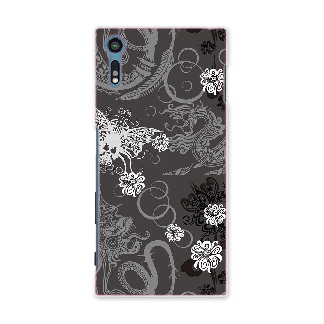 SO-01J Xperia XZ エクスペリア XZ so01j docomo ドコモ スマホ カバー スマホケース スマホカバー PC ハードケース 模様 エレガント 黒 クール 003904