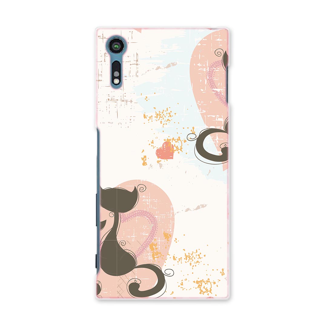 SO-01J Xperia XZ エクスペリア　XZ so01j docomo ドコモ スマホ カバー スマホケース スマホカバー PC ハードケース 猫　動物　イラスト ラブリー 004042