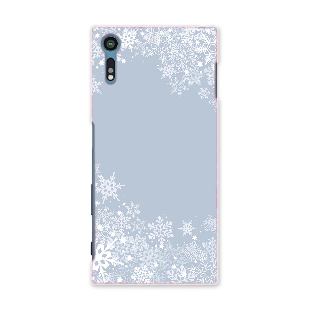 SO-01J Xperia XZ エクスペリア XZ so01j docomo ドコモ スマホ カバー スマホケース スマホカバー PC ハードケース 雪 結晶 シンプル ラグジュアリー 004709