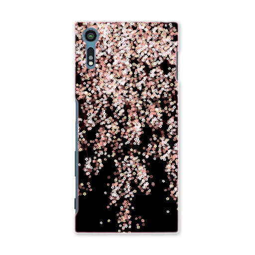 SOV35 Xperia XZs エクスペリア XZs au エーユー スマホ カバー ケース スマホケース スマホカバー TPU ソフトケース 桜 ピンク 黒 フラワー 写真・風景 005308 SOV35 Xperia XZs エクスペリア XZs au エーユー スマホ カバー ケース スマホケース スマホカバー TPU ソフトケース 桜 ピンク 黒 フラワー 写真・風景 005308