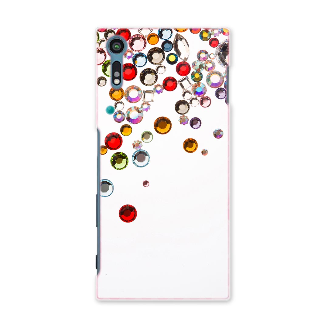 SO-01J Xperia XZ エクスペリア XZ so01j docomo ドコモ スマホ カバー スマホケース スマホカバー PC ハードケース カラフル 宝石 白 ラグジュアリー 005377
