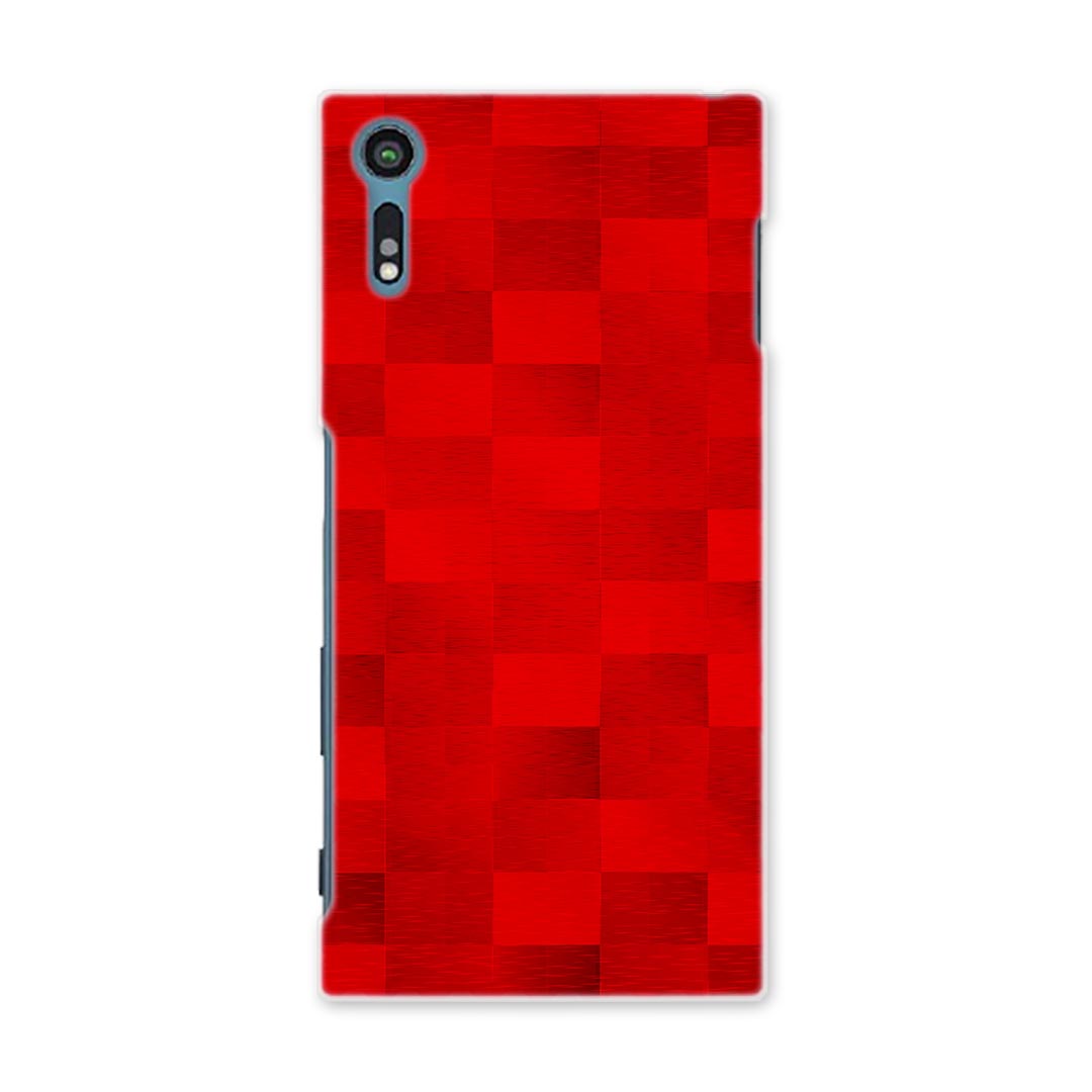 601SO Xperia XZ エクスペリア　XZ softbank ソフトバンク スマホ カバー スマホケース ハード pc ケース ハードケース 赤　レッド　模様 チェック・ボーダー 006762(2.0)