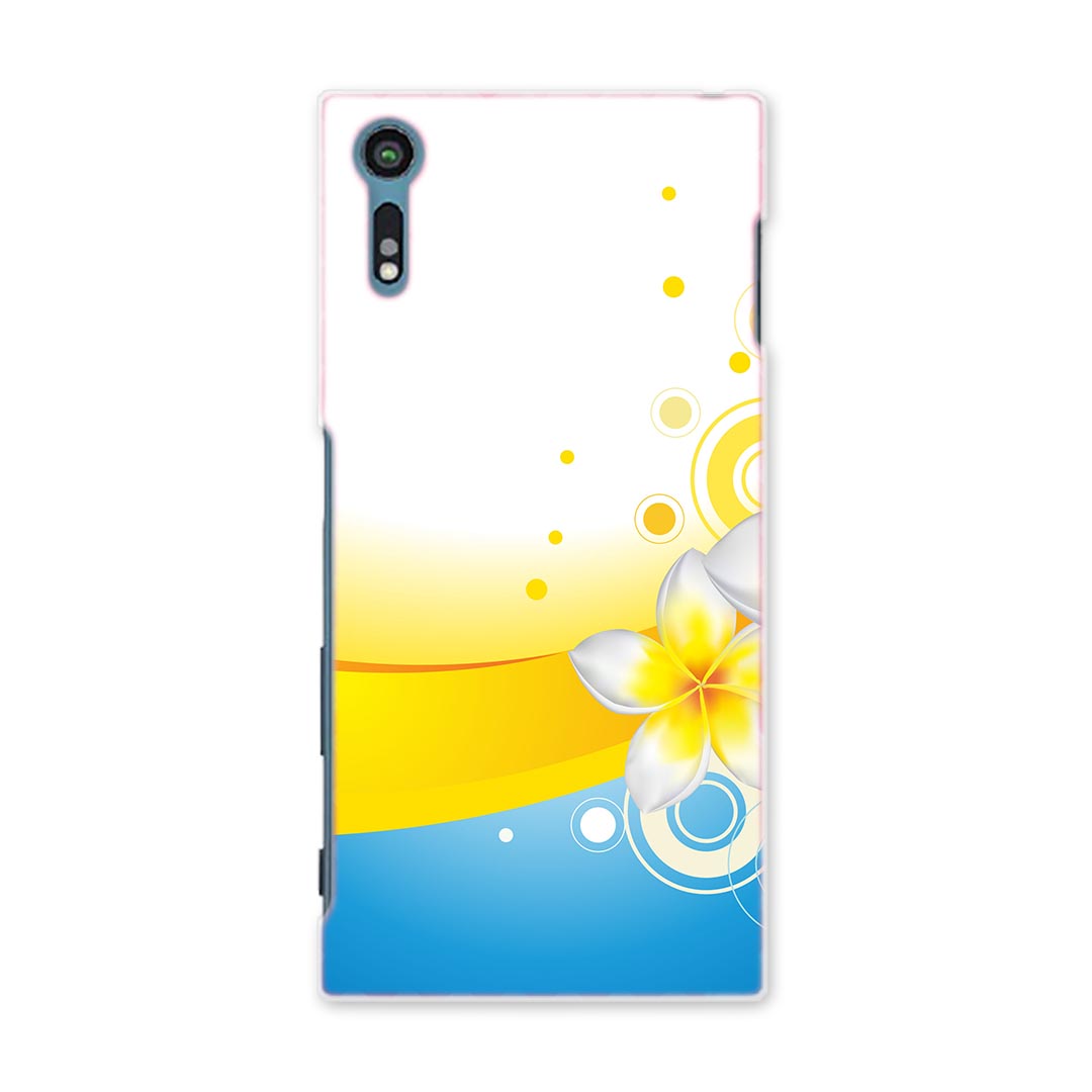 SO-01J Xperia XZ エクスペリア　XZ so01j docomo ドコモ スマホ カバー スマホケース スマホカバー PC ハードケース 花　フラワー　イエロー　青　ブルー フラワー 007565