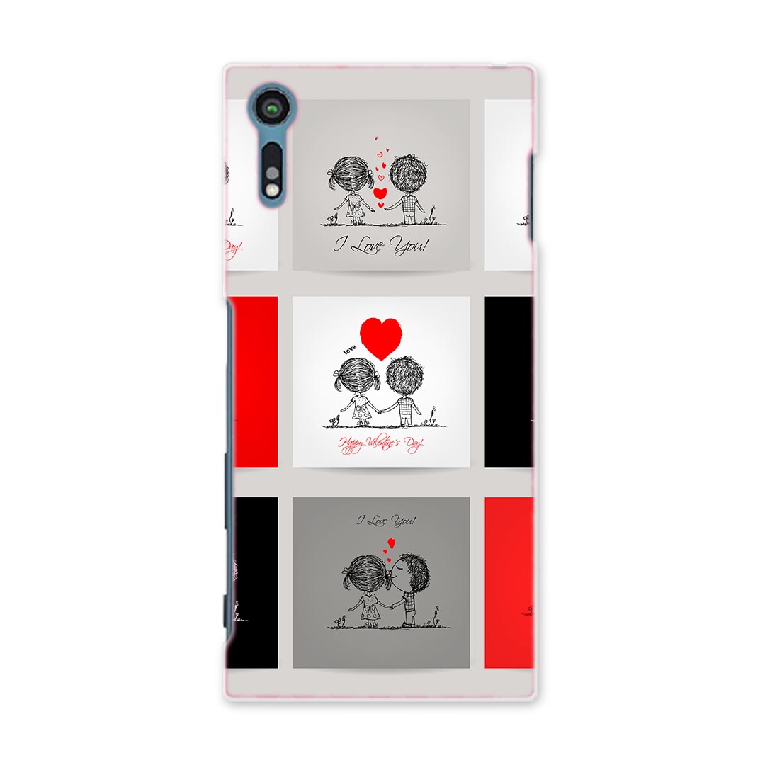 SO-01J Xperia XZ エクスペリア　XZ so01j docomo ドコモ スマホ カバー スマホケース スマホカバー PC ハードケース 人物　ハート　赤　レッド　イラスト ユニーク 008351