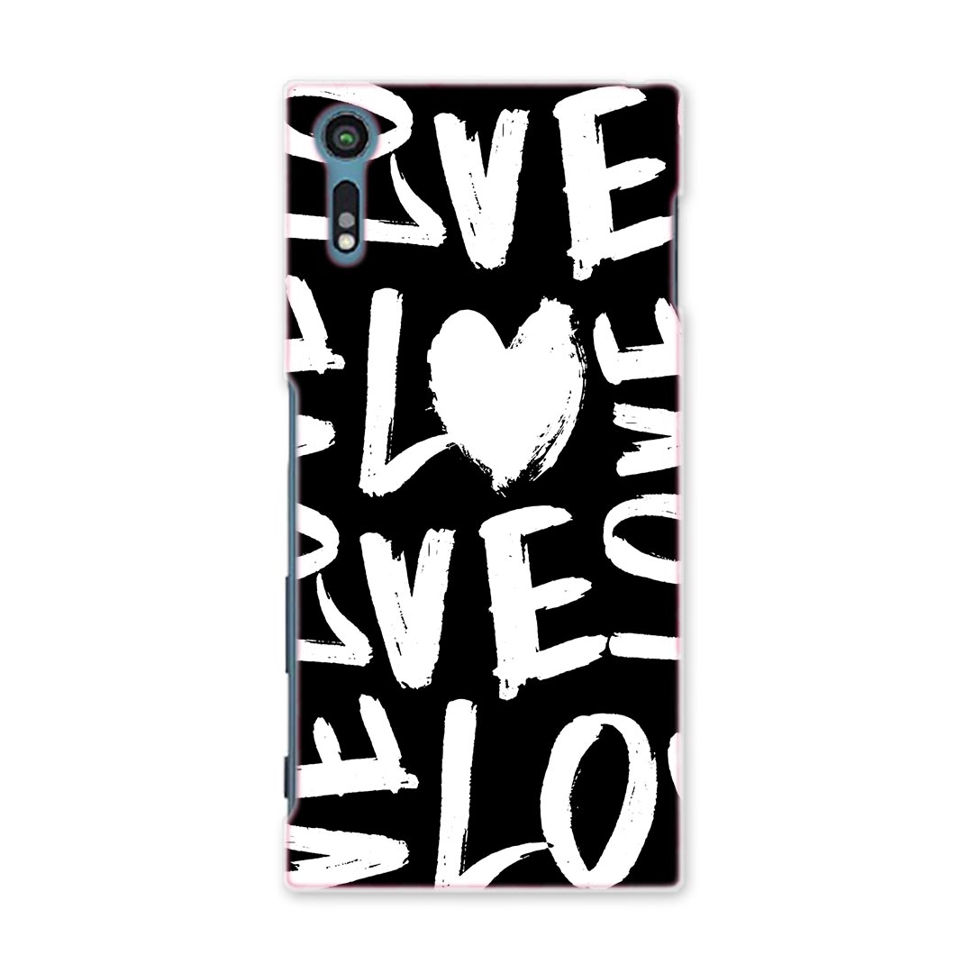 SO-01J Xperia XZ エクスペリア　XZ so01j docomo ドコモ スマホ カバー スマホケース スマホカバー PC ハードケース LOVE　ハート　文字 011408