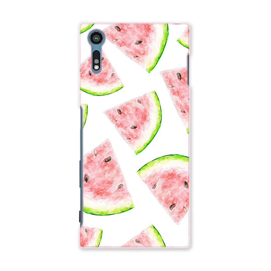 SOV35 Xperia XZs エクスペリア XZs au エーユー スマホ カバー スマホケース スマホカバー TPU ソフトケース スイカ 果物 夏 012205