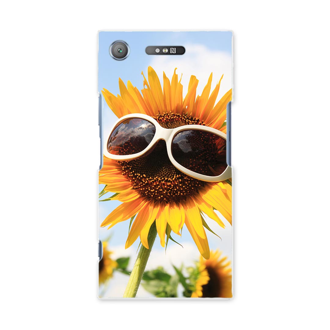 XPERIA XZ1 SO-01K エクスペリア XZ1 so01k 専用 TPUケース igcase スマホカバー カバー ケース ソフトケース 003152 フラワー ユニーク ひまわり　空　写真