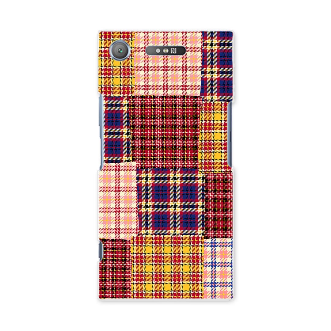 SOV36 XPERIA XZ1 エクスペリア XZ1 sov36 au エーユー スマホ カバー スマホケース スマホカバー PC ハードケース 012412 チェック カラフル キルティング
