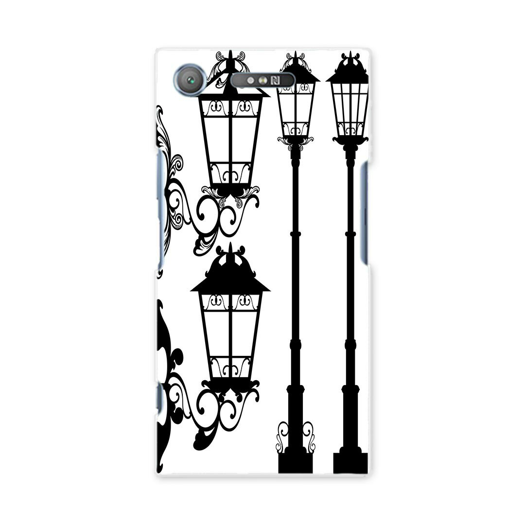 SOV36 XPERIA XZ1 エクスペリア XZ1 sov36 au エーユー スマホ カバー スマホケース スマホカバー PC ハードケース 013449 モノトーン 街灯 シルエット