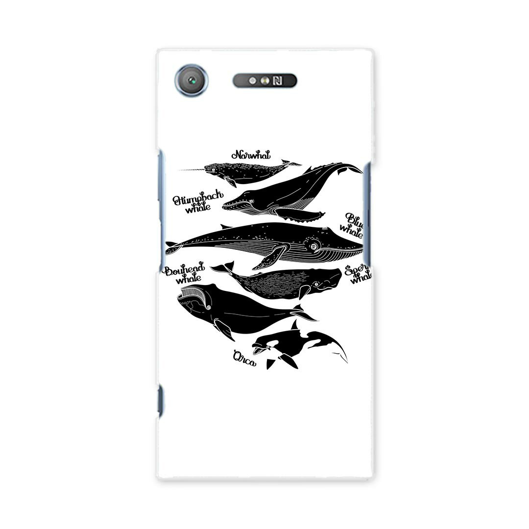 SOV36 XPERIA XZ1 エクスペリア XZ1 sov36 au エーユー スマホ カバー ケース スマホケース スマホカバー PC ハードケース 016164 魚　モノクロ