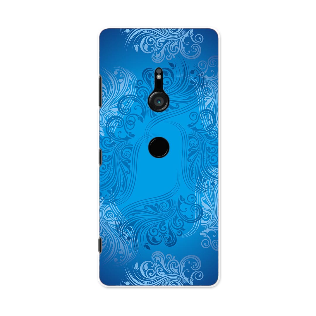 樂天商城 - 801SO Xperia XZ3 エクスペリア エックスゼットスリー 801so softbank スマホ カバー ケース スマホケース スマホカバー PC ハードケース 000795 ダマスク　ブルー