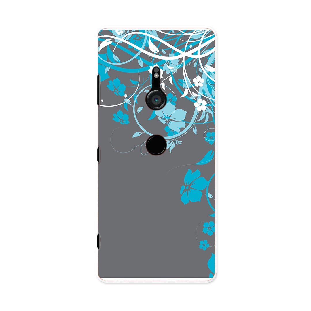 樂天商城 - 801SO Xperia XZ3 エクスペリア エックスゼットスリー 801so softbank スマホ カバー ケース スマホケース スマホカバー PC ハードケース 005747 花　フラワー　青