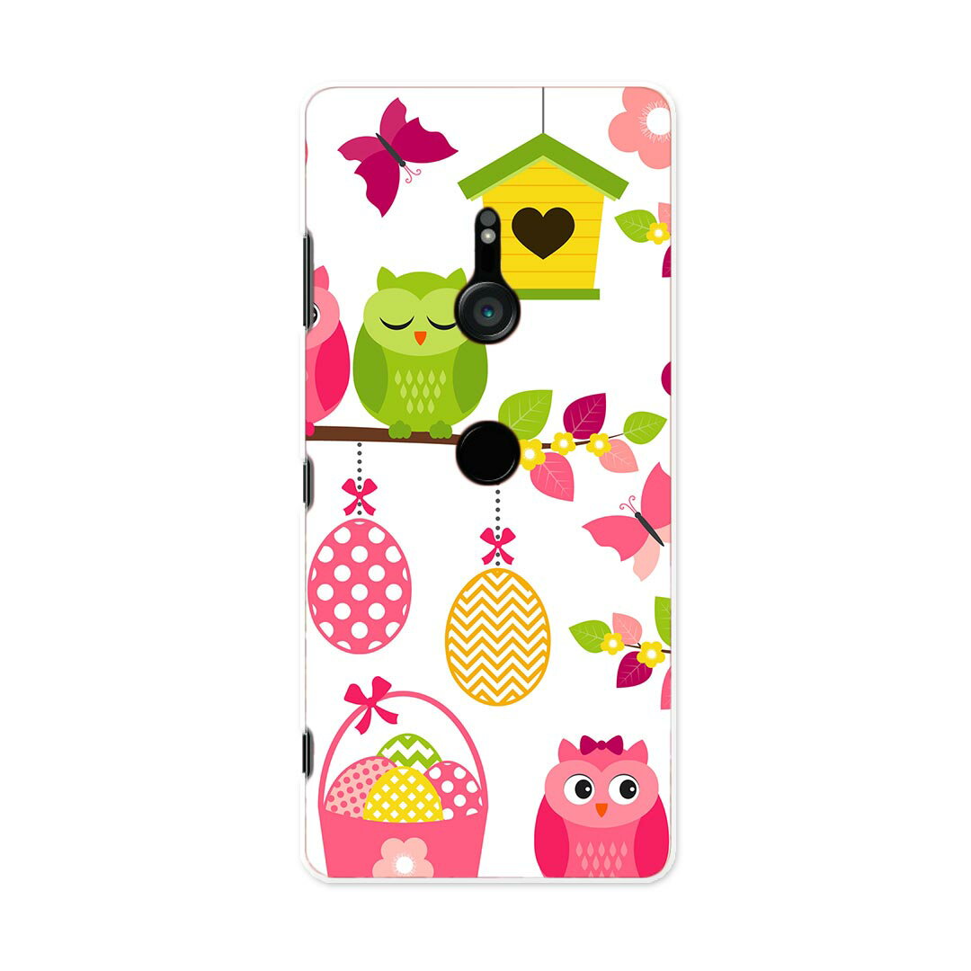 801SO Xperia XZ3 エクスペリア エックスゼットスリー 801so softbank スマホ カバー ケース スマホケース スマホカバー PC ハードケース 009998 フラワー　鳥　カラフル