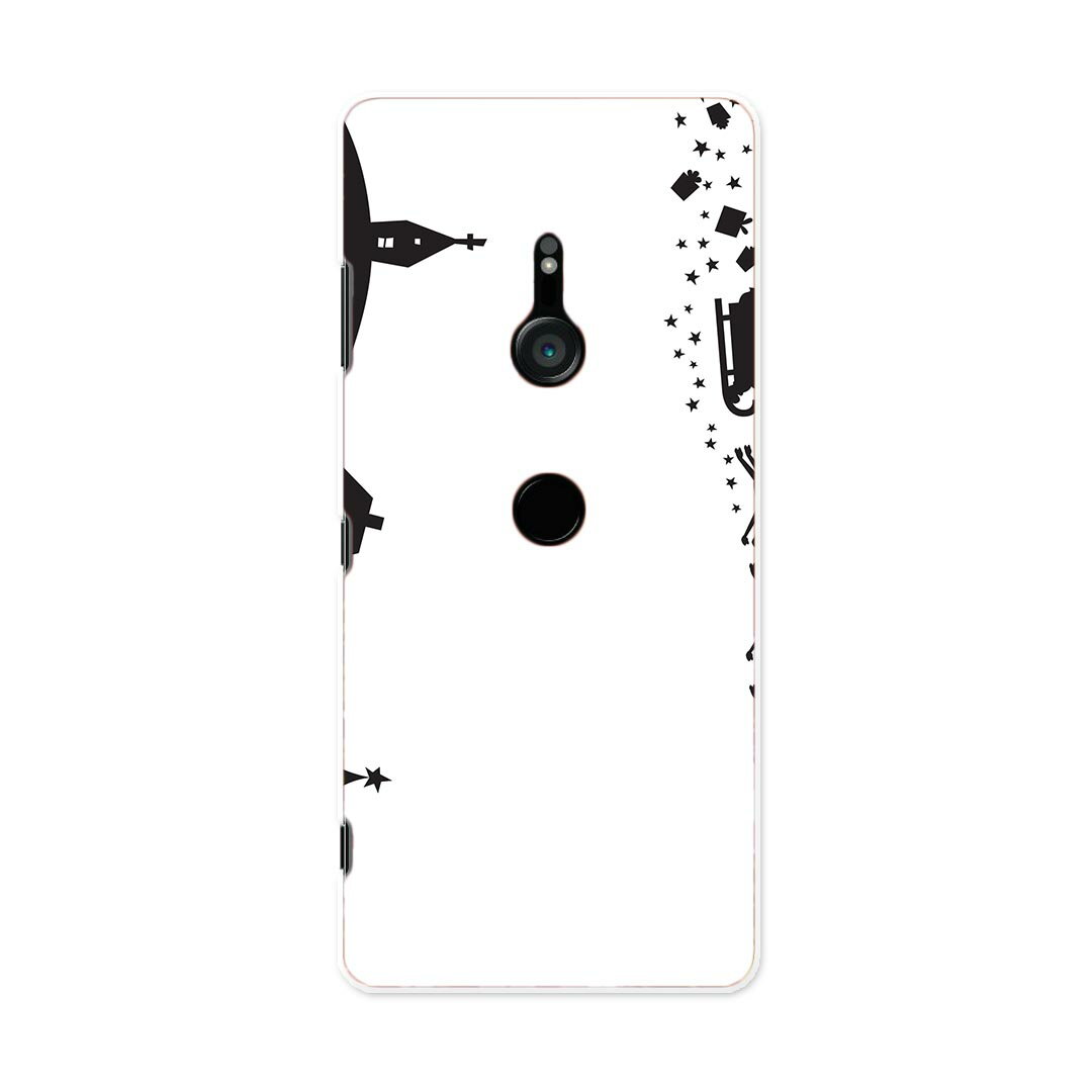 SOV39 Xperia XZ3 エクスペリア エックスゼットスリー sov39 au エーユー スマホ カバー ケース スマホケース スマホカバー PC ハードケース 010015 クリスマス サンタ 白 黒