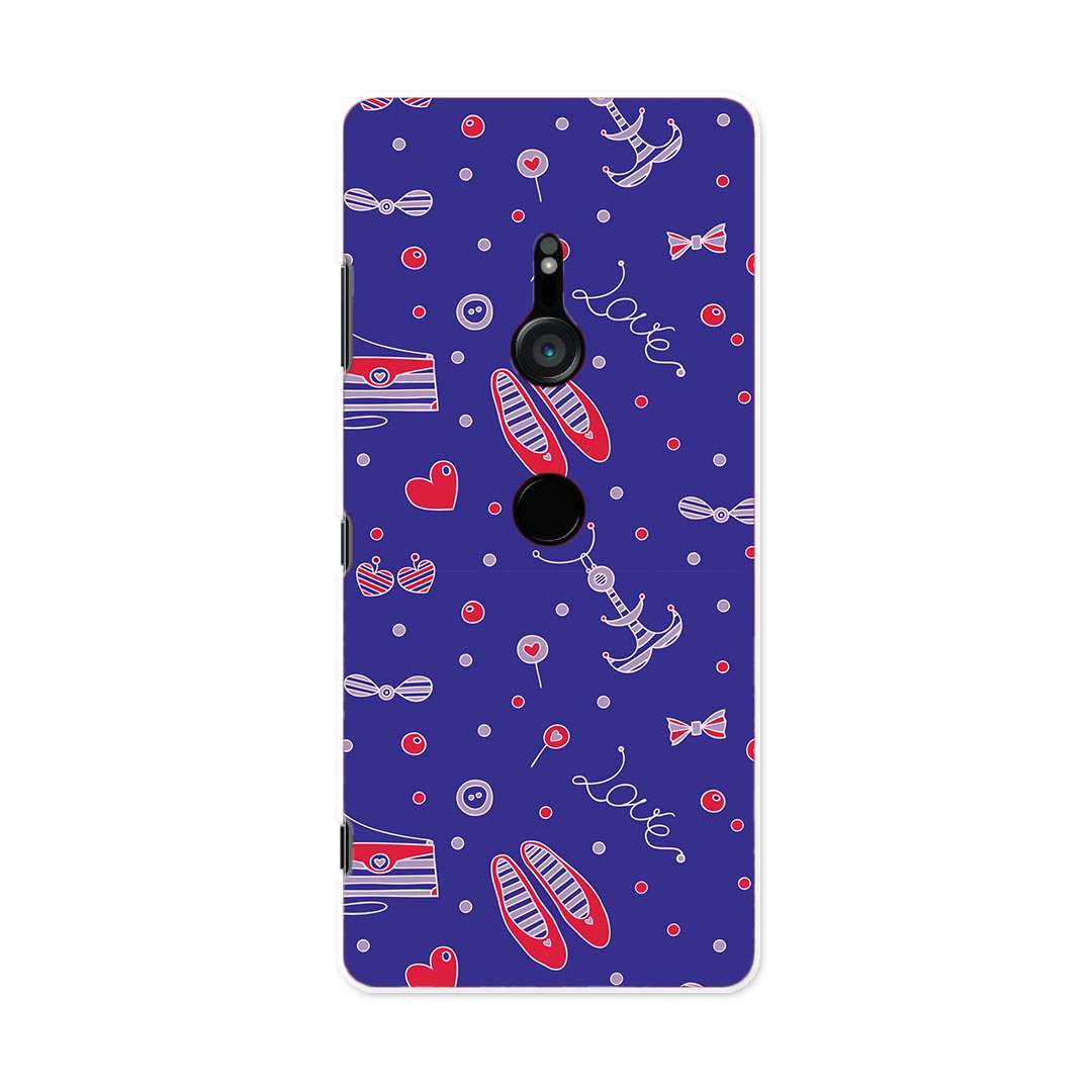 SOV39 Xperia XZ3 エクスペリア エックスゼットスリー sov39 au エーユー スマホ カバー ケース スマホケース スマホカバー TPU ソフトケース 010629 ファッション 紫 ハート