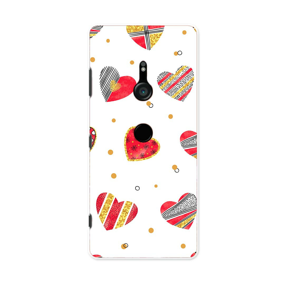 SO-01L Xperia XZ3 エクスペリア エックスゼットスリー so01l docomo ドコモ スマホ カバー ケース スマホケース スマホカバー PC ハードケース 015934 ハート　模様　おしゃれ(2.0)
