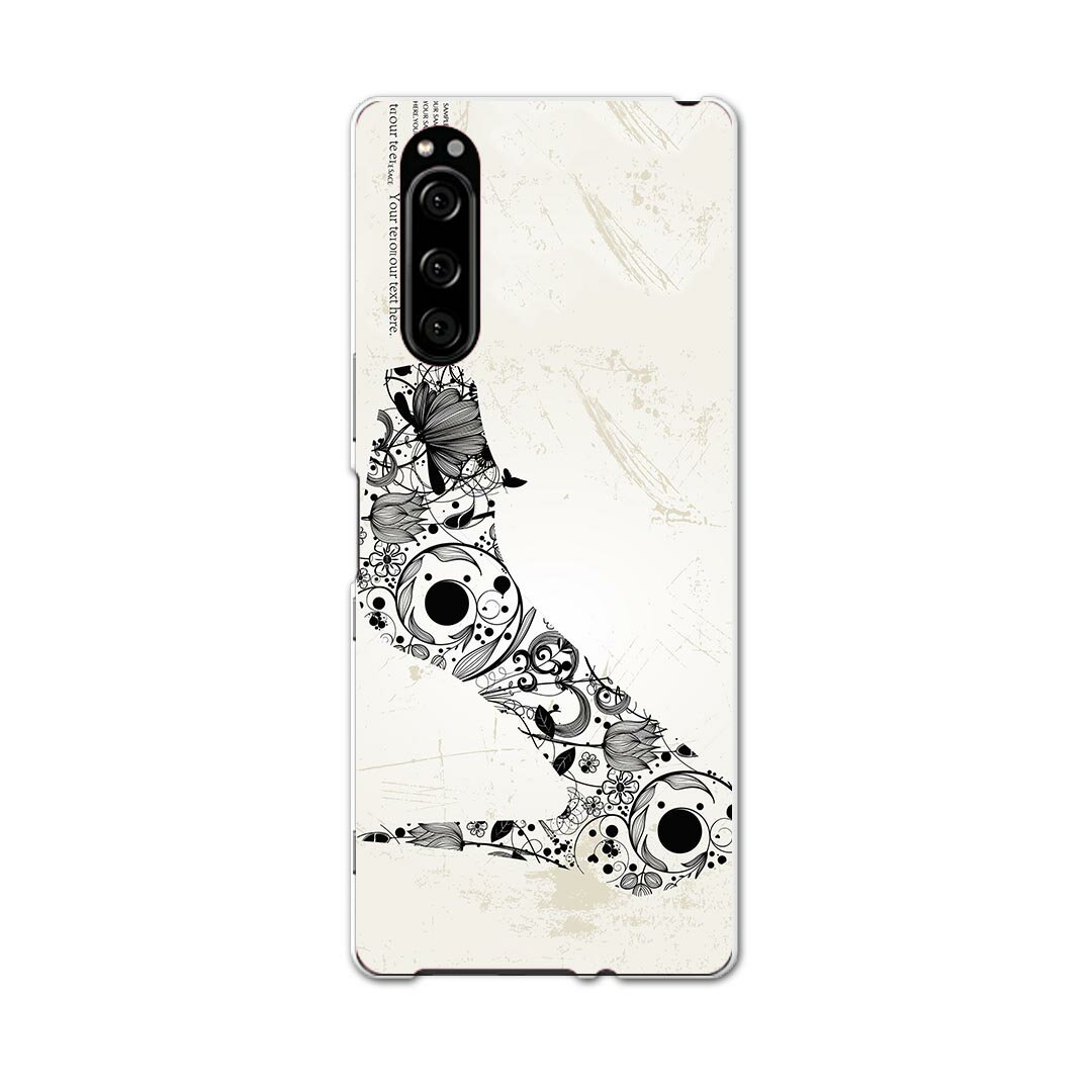 Mobile Phone Cases - SO-01M Xperia 5 エクスペリア ファイブ so01m docomo ドコモ スマホ カバー 全機種対応 あり ケース スマホケース スマホカバー TPU ソフトケース 000115 ハイヒール　靴　お花　英字