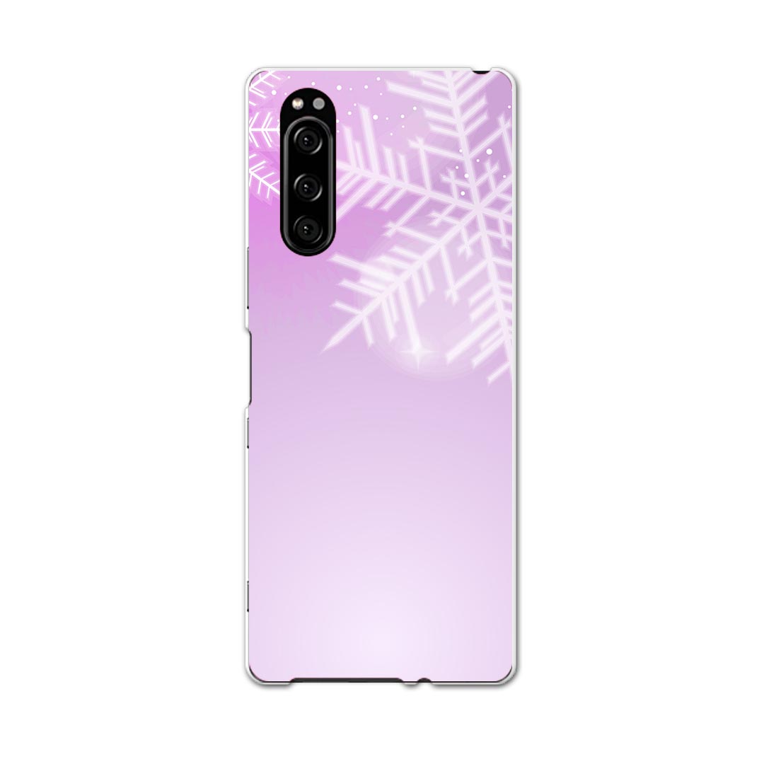 SO-01M Xperia 5 エクスペリア ファイブ so01m docomo ドコモ スマホ カバー 全機種対応 あり ケース スマホケース スマホカバー TPU ソフトケース 001437 雪の結晶　冬　シャボン玉