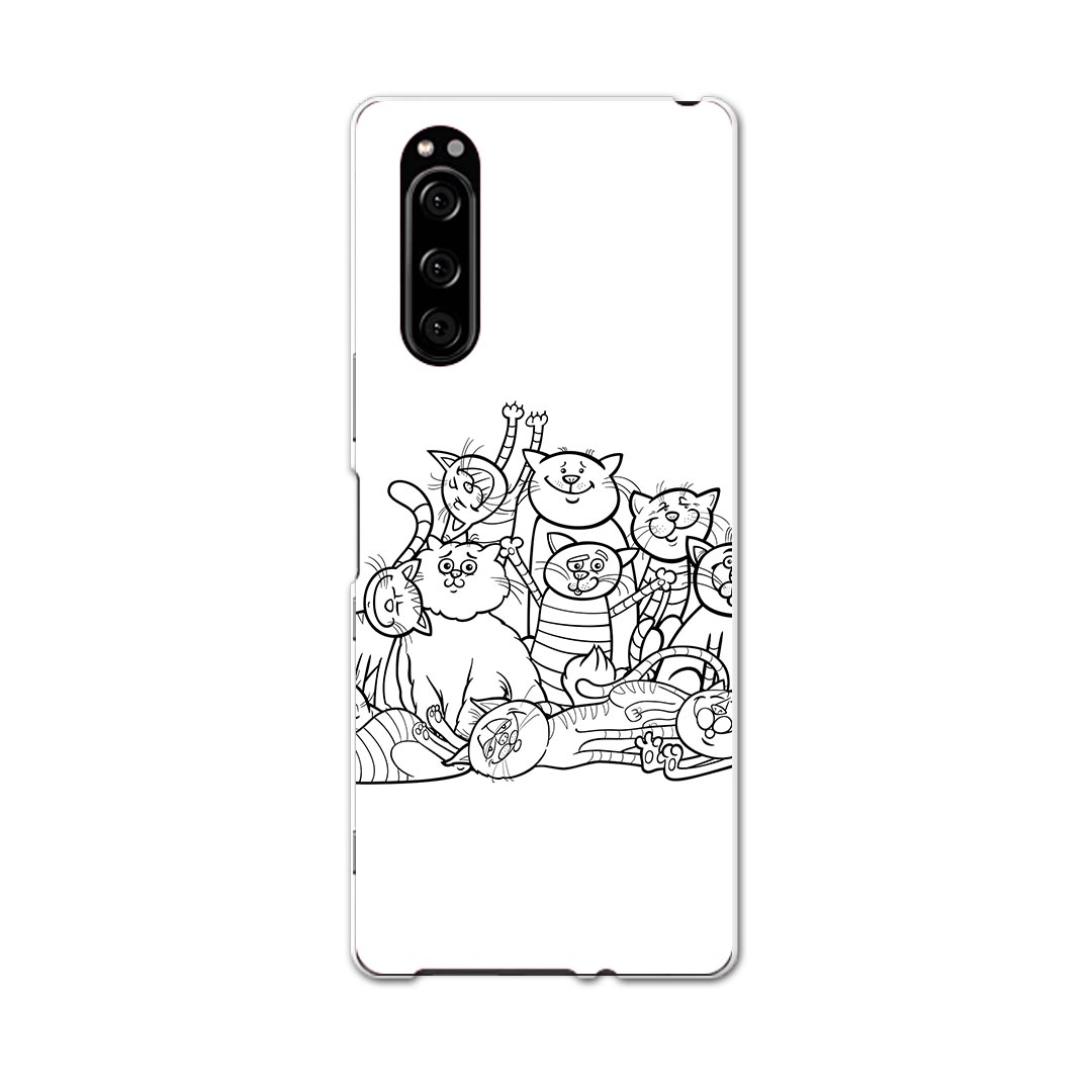 SOV41 Xperia 5 エクスぺリア ファイブ xperia5 sov41 au エーユー スマホ カバー 全機種対応 あり ケース スマホケース スマホカバー TPU ソフトケース 003496 猫 動物 イラスト