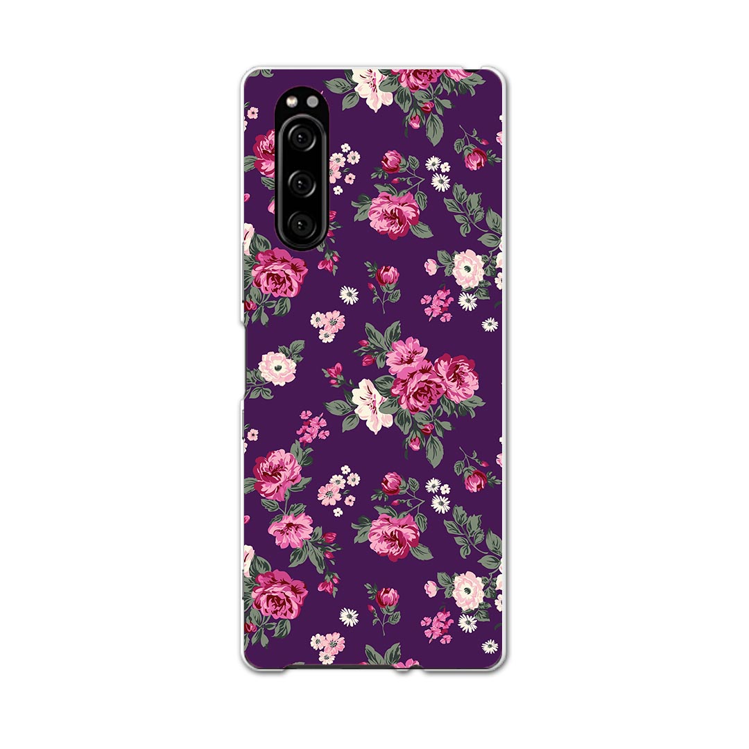 乐天商城 - 902SO Xperia 5 エクスペリア ファイブ 902so softbank ソフトバンク スマホ カバー 全機種対応 あり ケース スマホケース スマホカバー TPU ソフトケース 004666 花　フラワー　紫