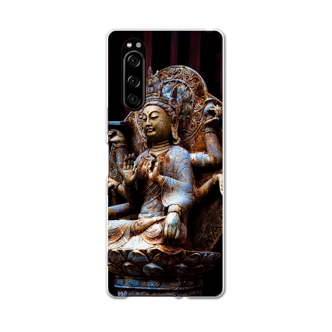 902SO Xperia 5 エクスペリア ファイブ 902so softbank ソフトバンク スマホ カバー 全機種対応 あり ケース スマホケース スマホカバー TPU ソフトケース 005093 仏像　写真　黒