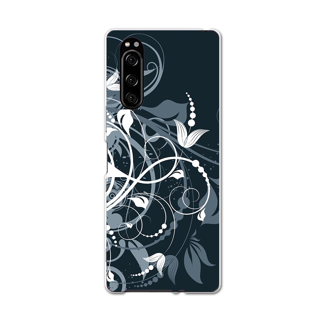 902SO Xperia 5 エクスペリア ファイブ 902so softbank ソフトバンク スマホ カバー 全機種対応 あり ケース スマホケース スマホカバー TPU ソフトケース 007666 花 フラワー 黒 ブラック