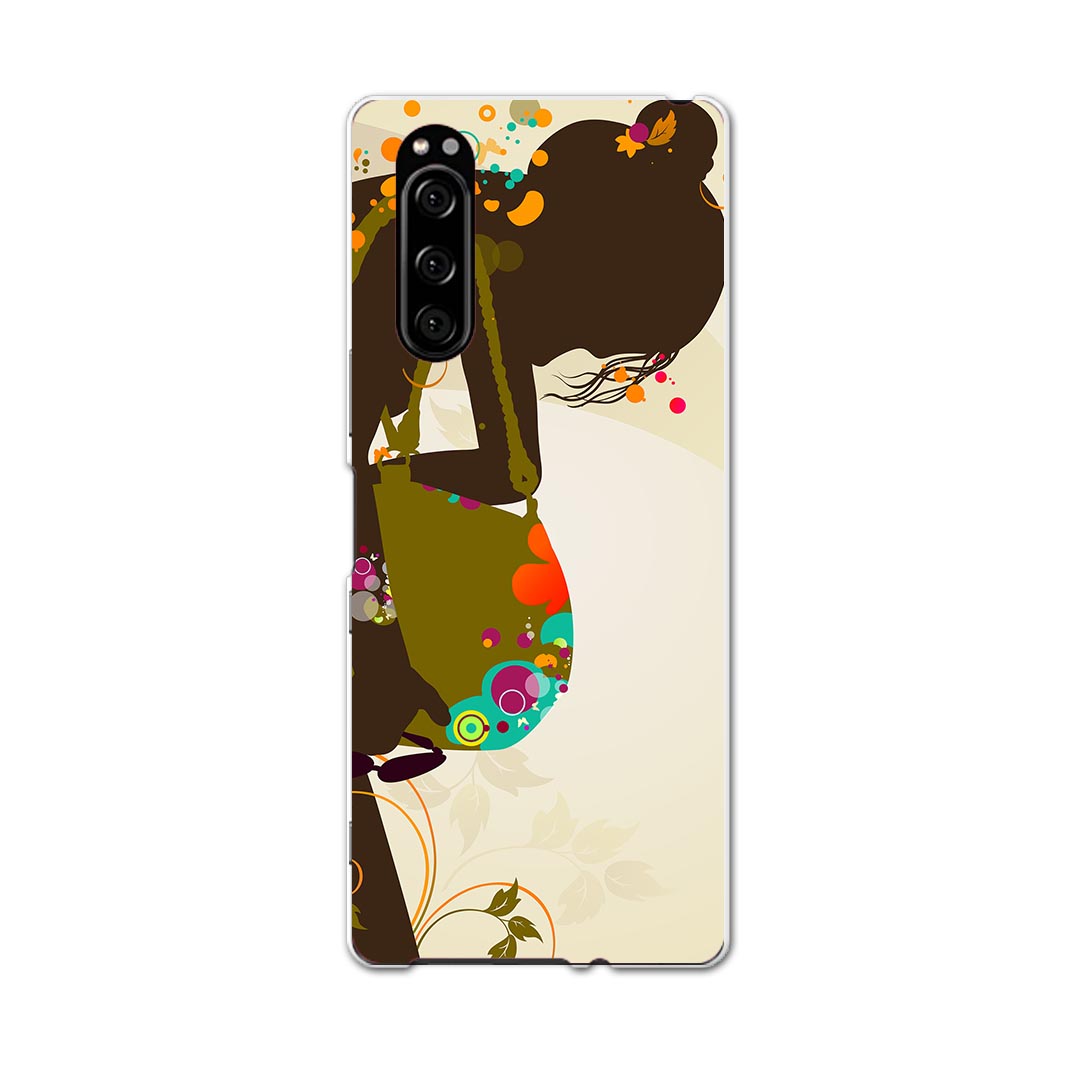 SO-01M Xperia 5 エクスペリア ファイブ so01m docomo ドコモ スマホ カバー 全機種対応 あり ケース スマホケース スマホカバー TPU ソフトケース 007705 人物 蝶 オレンジ 植物