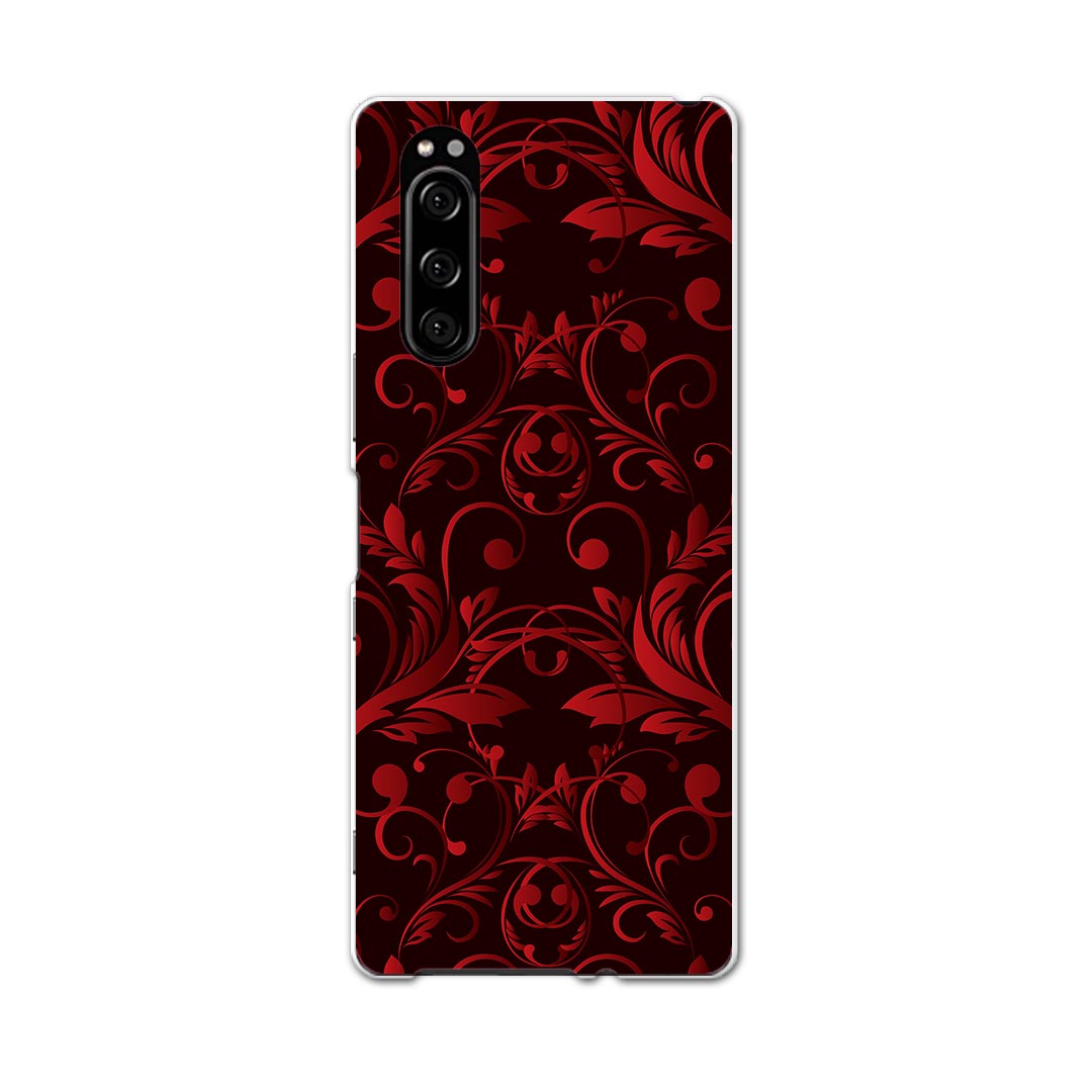 SO-01M Xperia 5 エクスペリア ファイブ so01m docomo ドコモ スマホ カバー 全機種対応 あり ケース スマホケース スマホカバー TPU ソフトケース 008817 赤 レッド 黒 ブラック 模様