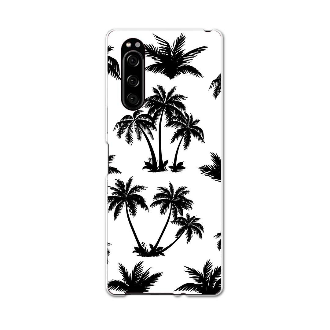 SO-01M Xperia 5 エクスペリア ファイブ so01m docomo ドコモ スマホ カバー 全機種対応 あり ケース スマホケース スマホカバー TPU ソフトケース 009372 白　黒　植物(2)