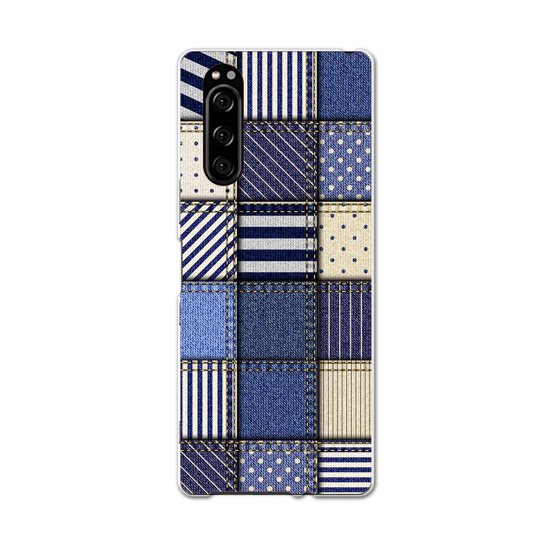 SOV41 Xperia 5 エクスぺリア ファイブ xperia5 sov41 au エーユー スマホ カバー 全機種対応 あり ケース スマホケース スマホカバー TPU ソフトケース 010171 水玉　ボーダー　青