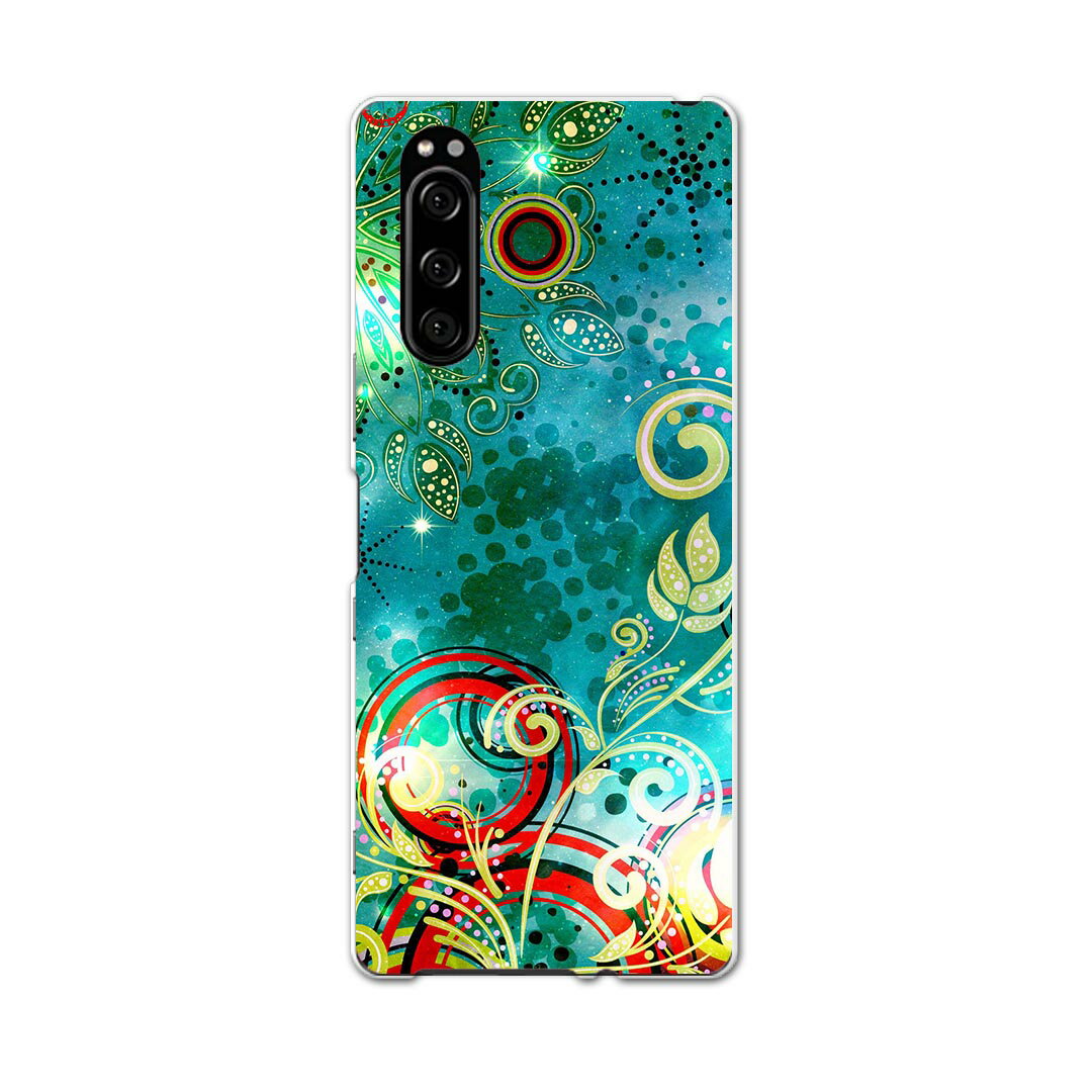 Mobile Phone Cases - SO-01M Xperia 5 エクスペリア ファイブ so01m docomo ドコモ スマホ カバー 全機種対応 あり ケース スマホケース スマホカバー TPU ソフトケース 012191 つた　模様　キラキラ