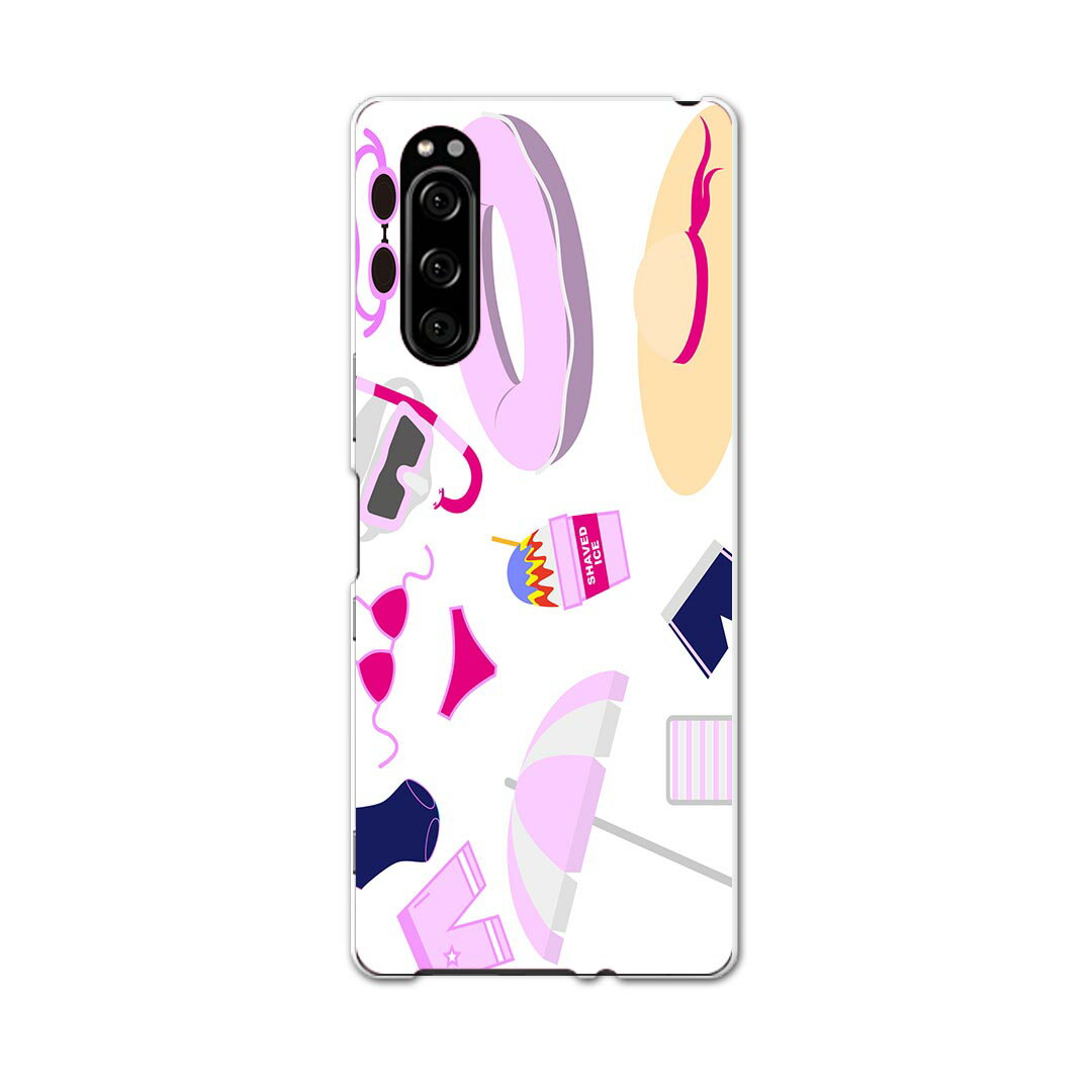 SO-01M Xperia 5 エクスペリア ファイブ so01m docomo ドコモ スマホ カバー 全機種対応 あり ケース スマホケース スマホカバー TPU ソフトケース 014107 海 ビーチ パラソル