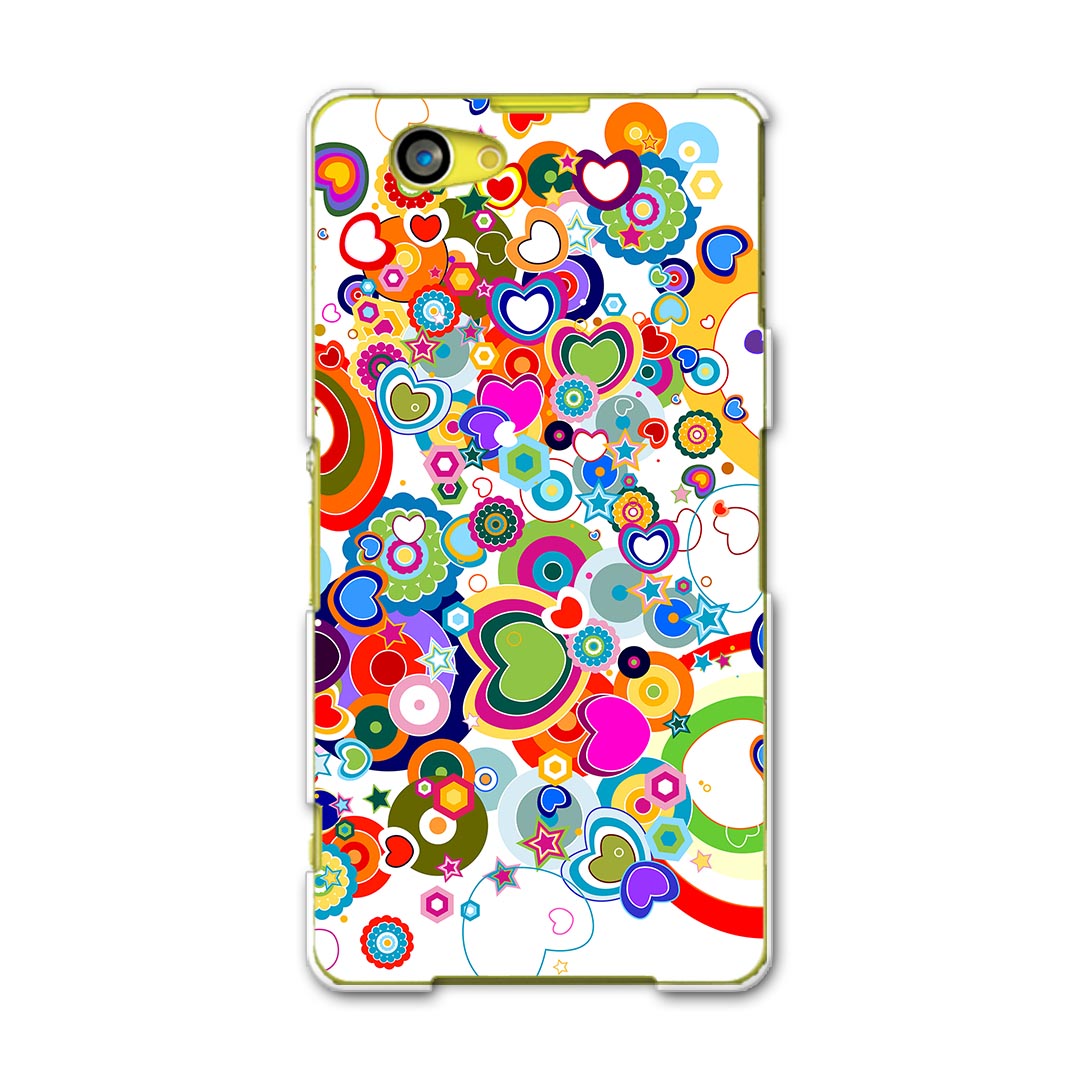 SO-02F XPERIA Z1 f エクスペリア so02f docomo ドコモ スマホ カバー ケース スマホケース スマホカバー TPU ソフトケース ハート　カラフル ラブリー フラワー 004640