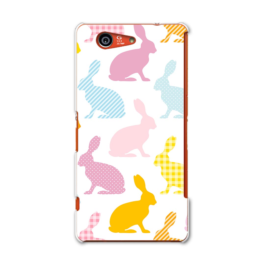 SO-02G Xperia Z3 compact エクスペリア z3 コンパクト so02g docomo ドコモ スマホ カバー ケース スマホケース スマホカバー PC ハードケース うさぎ カラフル 柄 その他 005264
