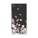 SO-02K XPERIA XZ1 Compact エクスペリア so02k docomo ドコモ スマホ カバー スマホケース スマホカバー PC ハードケース 桜 絵 灰色 フラワー 000028