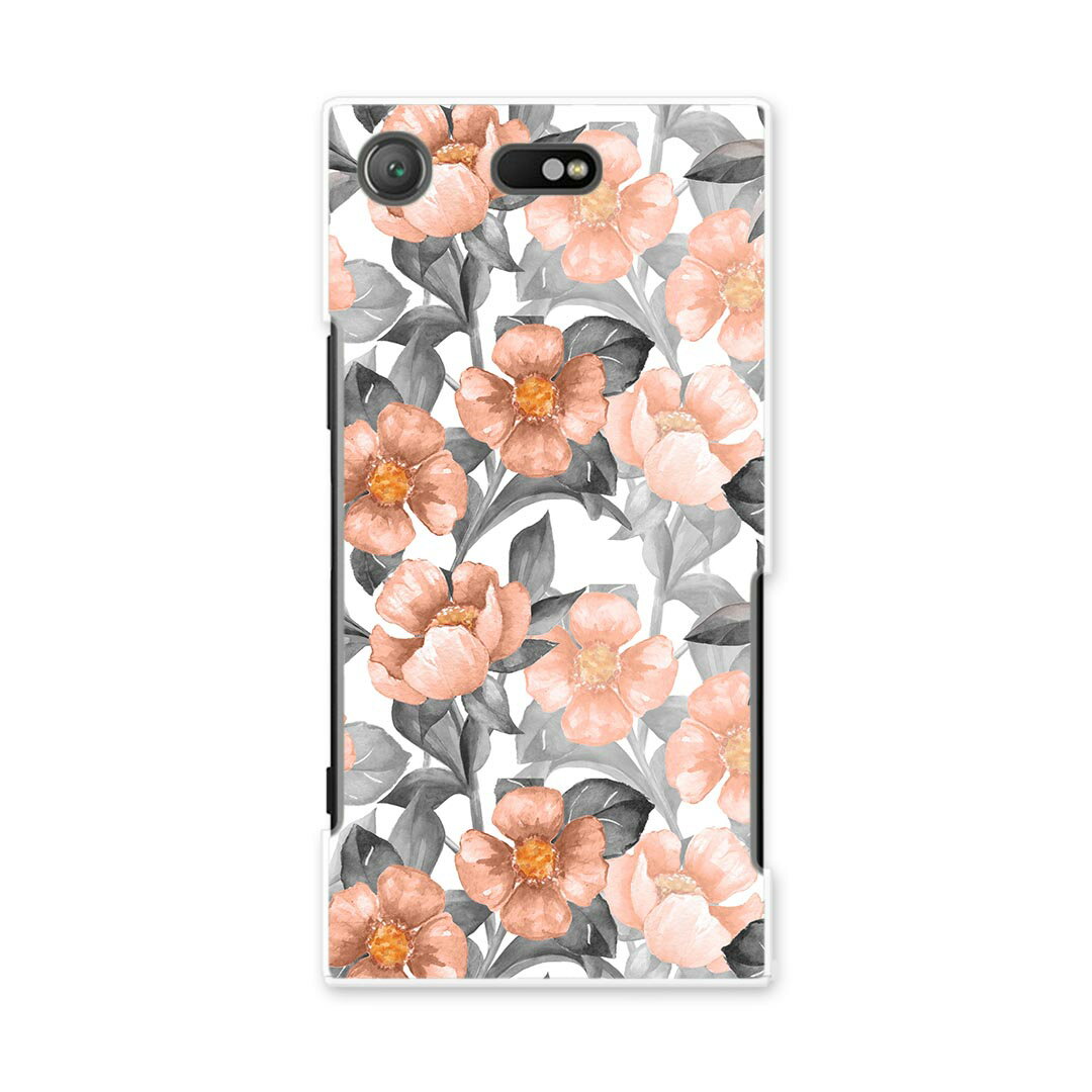 SO-02K XPERIA XZ1 Compact エクスペリア so02k docomo ドコモ スマホ カバー スマホケース スマホカバー PC ハードケース 花 フラワー オレンジ 013944