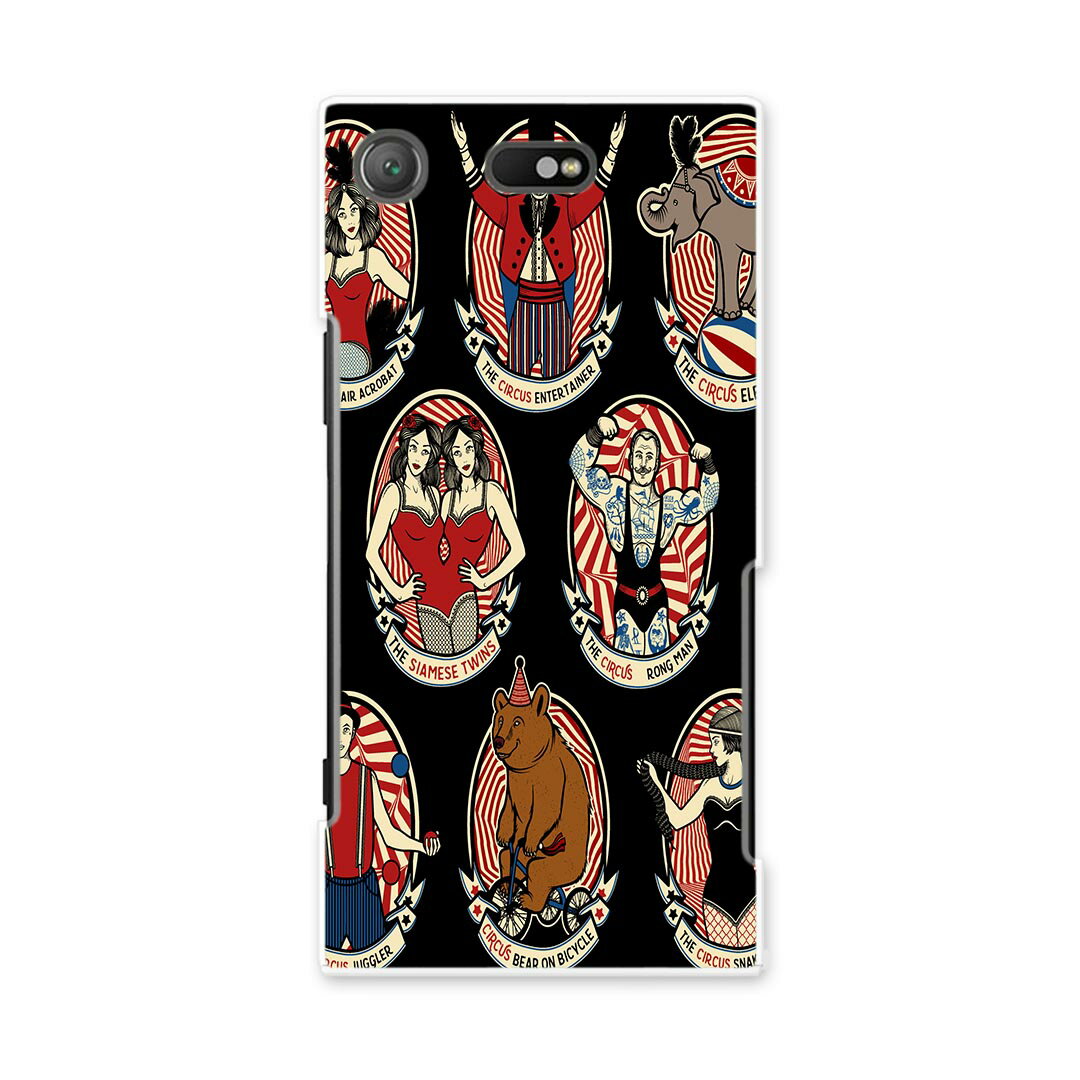 SO-02K XPERIA XZ1 Compact エクスペリア so02k docomo ドコモ スマホ カバー スマホケース スマホカバー PC ハードケース サーカス 動物 014131