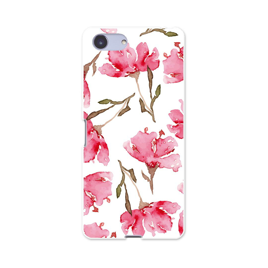 SO-02L Xperia Ace エクスペリア エース so02l docomo ドコモ スマホ カバー ケース スマホケース スマホカバー TPU ソフトケース 011058 花　水彩　ピンク
