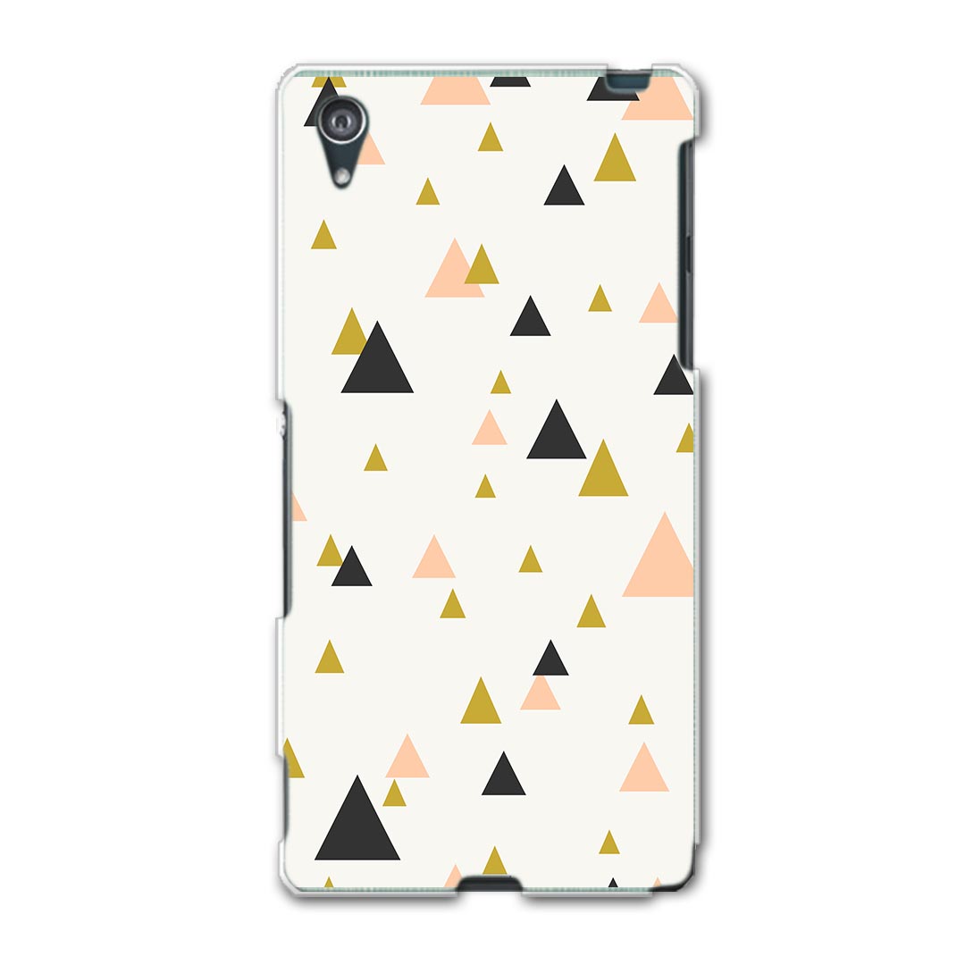 SO-03F Xperia Z2 エクスペリア so03f docomo ドコモ カバー スマホケース スマホカバー PC ハードケース 三角 模様 ピンク 黒 ブラック チェック・ボーダー 008869