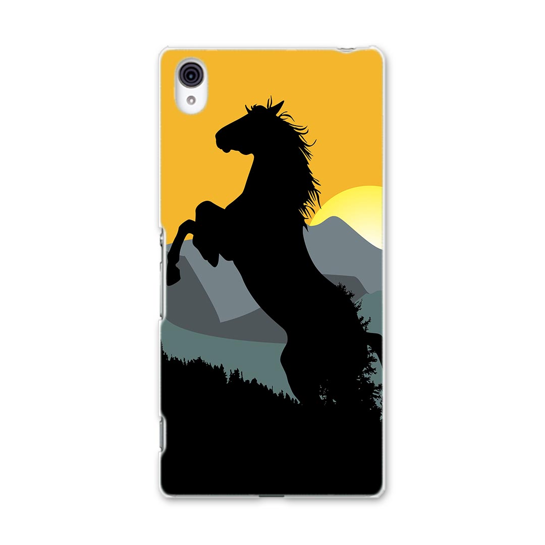 SO-03G Xperia Z4 エクスペリア so03g docomo ドコモ スマホ カバー スマホケース スマホカバー TPU ソフトケース 馬 日の出 山 アニマル 001142