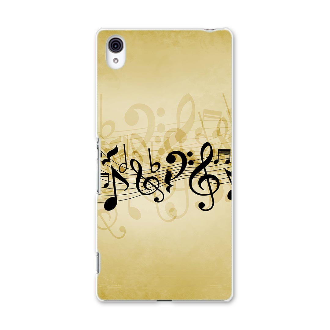SO-03G Xperia Z4 エクスペリア so03g docomo ドコモ スマホ カバー スマホケース スマホカバー TPU ソフトケース 音符 楽譜 レトロ クール 008034