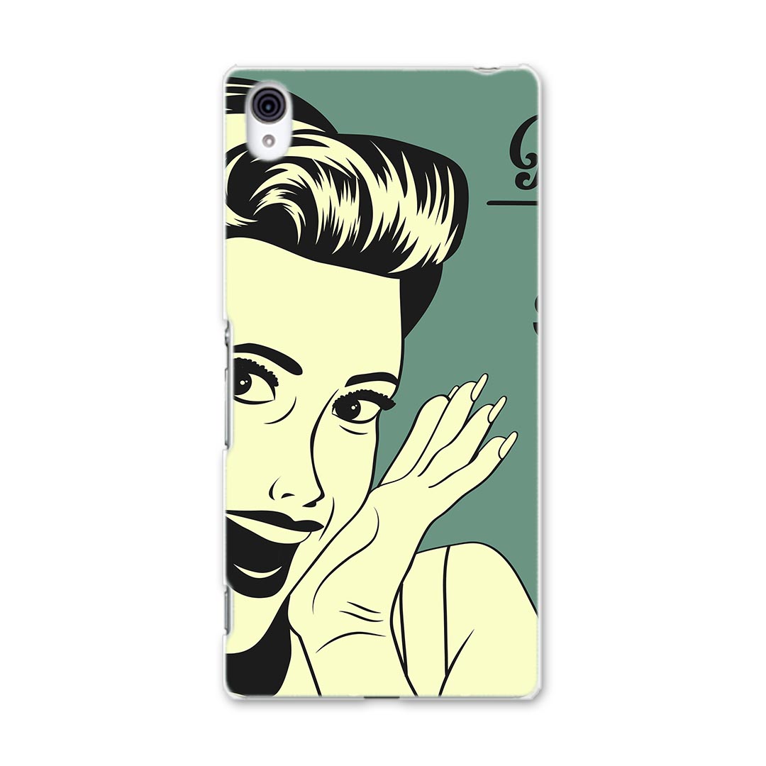 SO-03G Xperia Z4 エクスペリア so03g docomo ドコモ スマホ カバー スマホケース スマホカバー TPU ソフトケース イラスト 人物 文字 グリーン ユニーク 008273