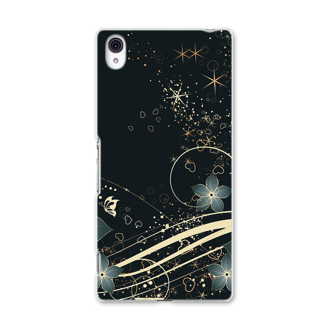 Mobile Phone Cases - 402SO Xperia Z4 エクスペリア softbank ソフトバンク スマホ カバー スマホケース ハード pc ケース ハードケース 花　フラワー　黒　ブラック クール 008948